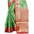 janvi sales women's designer green banarasi silk saree with blouse piece(HATHI PATOLA GREEN)