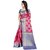 janvi sales women's designer pink banarasi silk saree with blouse piece(HATHI PATOLA PINK)