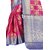 janvi sales women's designer pink banarasi silk saree with blouse piece(HATHI PATOLA PINK)