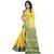 janvi sales women's designer lemon banarasi silk saree with blouse piece(LOTUS MOR LEMON)