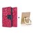 Flip Case for Reliance Lyf Earth 2  / Reliance  Earth 2  ( PINK ) WITH MOBILE RING STAND