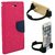 Flip Case for Motorola Moto G (3rd Gen)  /  Moto G3 ( PINK ) With Universal Portable Mobile OK Stand