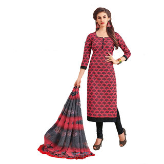 Pankhudi Creations Multicoloured Cotton Dress Material