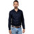 Vida Loca Dark Blue Color Cotton Designer Plain Shirt For Men