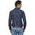 Vida Loca Dark Blue Color Denim Designer Printed Shirt For Men