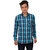 Vida Loca Dark Blue Color Cotton Designer Checkered Shirt For Men