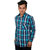Vida Loca Dark Blue Color Cotton Designer Checkered Shirt For Men