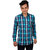 Vida Loca Dark Blue Color Cotton Designer Checkered Shirt For Men