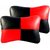 Auto Addict Square Red Black Neck Rest Cushion Pillow Set Of 2 Pcs For Hyundai i20 Active
