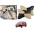 Auto Addict Square Beige Black Neck Rest Cushion Pillow Set Of 2 Pcs For Hyundai Eon