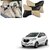 Auto Addict Square Beige Black Neck Rest Cushion Pillow Set Of 2 Pcs For Datsun Redi Go