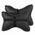 Auto Addict Square Beige Black Neck Rest Cushion Pillow Set Of 2 Pcs For Datsun Redi Go