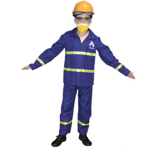 Kaku Fancy Dresses  Fire Fighter Our Helper Costume For Kids School Annual Function/Theme Party/Competition