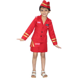 Kaku Fancy Dresses Air Hostress,Our Helper Costume For Kids School Annual function/Theme Party/Competition
