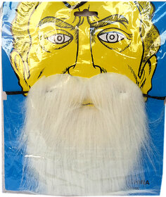 kaku fancy dresses Beard In White Color School Annual function/Theme Party/Competition/Stage Shows/Birthday Party Dress