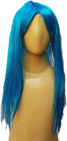 Kaku Fancy Dresses Girl Firozi Color Hair Wig For Kids Festival/Annual function/Theme Party