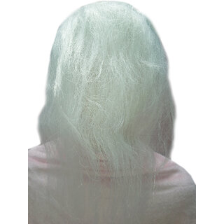 kaku fancy dresses Lady Hair Wig in White Color,For Kids School Annual function/Theme Party/Competition