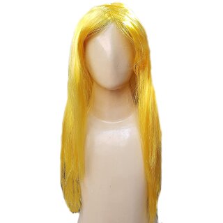 Kaku Fancy dress Girls Yellow Color Hair Wig For Kids Festival/Annual function/Theme Party/Competition.