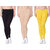 Omikka Ultra Super Soft 220 GSM Stretch Bio Wash Ankle Length Leggings Regular Sizes 20 Plus Solid Colors Pack of 3
