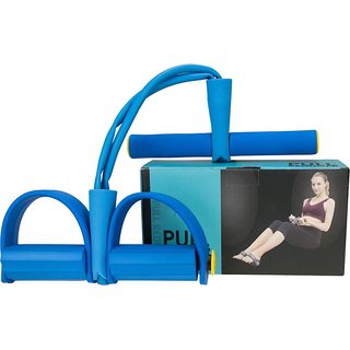 AVMART Ab Builder and Tummy Trimmer Ab Pull Exerciser Resistance Tube Ab Exerciser (Blue)