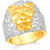 Sukai Jewels Lion Gold Plated Alloy & Brass Cubic Zirconia Finger Ring for Men [SFR318G]