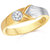 Sukai Jewels Single Solitaire Gold Plated Alloy & Brass Cubic Zirconia Finger Ring for Men [SFR327G]