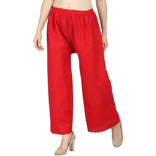 Ashu Embroidary  red palazzo pant (Call us for more 9871483162)