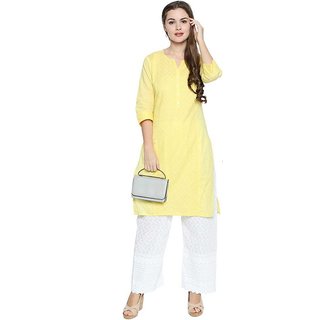 White colour free cotton embriodary palazzo pant or trousers