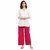 Rani /Pink colour free cotton embriodary palazzo pant or trousers