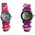 Barbie analog purple and pink colour kids girls watch combo watch