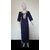 Cotton Embroidered Nighty 1212ANB Navy Blue Night Gown Lounge Wear Womens Bed Slip Maxi Long Sleeves