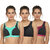 Maroon Multi Color Cotton Set of 3 Women's Sports Bra Combo