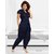 Women's Daily Night Set 2pc Top Patiyala / Dhoti Pant Hot Bed Sleepwear 654H Navy Blue Wedding Gift Idea Night Dress Set