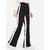 Elastic Waist Side Broad White Stripe Wide Leg Pants