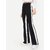 Elastic Waist Side Broad White Stripe Wide Leg Pants