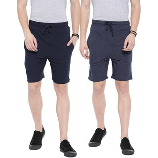 Manlino Men's Premium Plain Shorts (Pack of 2)