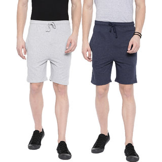 Manlino Men's Premium Plain Shorts (Pack of 2)