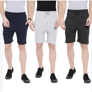 Manlino Men's Premium Plain Shorts (Pack of 3)