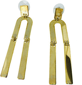 Mahir Evolution Cute  Fancy Unique inverted Hanging U with Dull Gold  Earrings for Women  Girls.