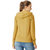 Miss Chase Women's Mustard Yellow Round Neck Full Sleeve Cotton Solid Hooded Twill Tape Detailing Sweatshirt.
