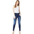 Miss Chase Women's Navy Blue Skinny Fit High Rise Clean Look Regular Length Stretchable High Waist Denim Jeans