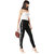 Miss Chase Women's Black Slim Fit Mid Rise Twill Tape Detailing Clean Look Acid Wash Crop Length Stretchable Denim Jeans