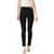 Miss Chase Women's Black Slim Fit Mid Rise Twill Tape Detailing Clean Look Acid Wash Crop Length Stretchable Denim Jeans