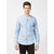 Mint & Cotton Blue 100% Cotton Slim Fit Shirt for men