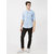 Mint & Cotton Blue 100% Cotton Slim Fit Shirt for men