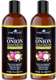 Park Daniel ONION Herbal Hair oil Combo pack of 2 bottles of 100 ml(200 ml) Hair Oil