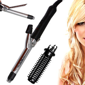 Women Hair Curler Care Curl Curling Iron Rod Brush Styler Straightener 45W - 471SC.