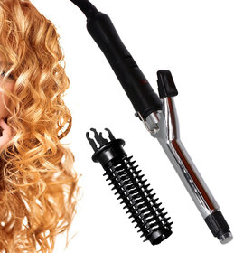 Women Iron Rod Brush Styler Hair Care Curler Curl Curling Straightener 45W - 473SC.