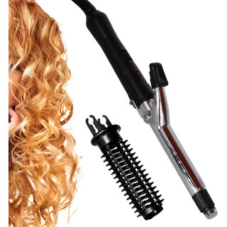 Women Iron Rod Brush Styler Hair Care Curler Curl Curling Straightener 45W - 473SC.