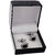Lucky Jewellery Unique Black Color Silver Plated Office Formal Wedding Partywear Shirt Suit Blazer Cufflinks Pair Set For Men (225-M4C4-CRM7220-BL-S)